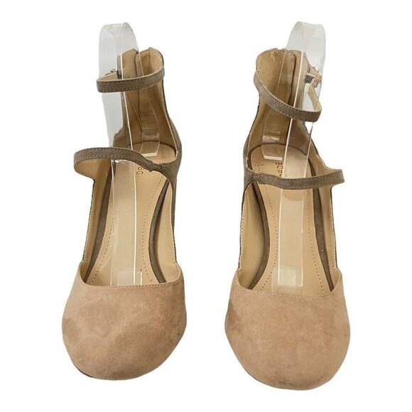 BCBGeneration Womens Size 10 Gray Pink Leissa Faux Suede Heels - Picture 2 of 7